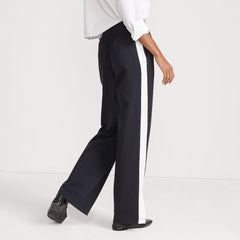 Women's Sport Knit High Rise Relaxed Straight Leg Side Stripe Pants