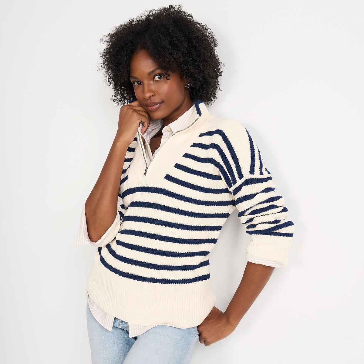 Women's Drifter Cotton Quarter Zip Pullover Sweater