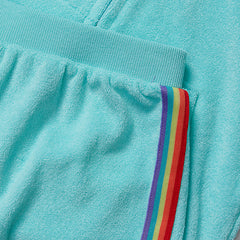 Girls Terry Zip Front Top and Shorts Cover Up Set