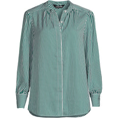 Women's Plus Size Banded Collar Button Front Shirt