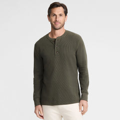 Men's Long Sleeve Thermal Waffle Henley