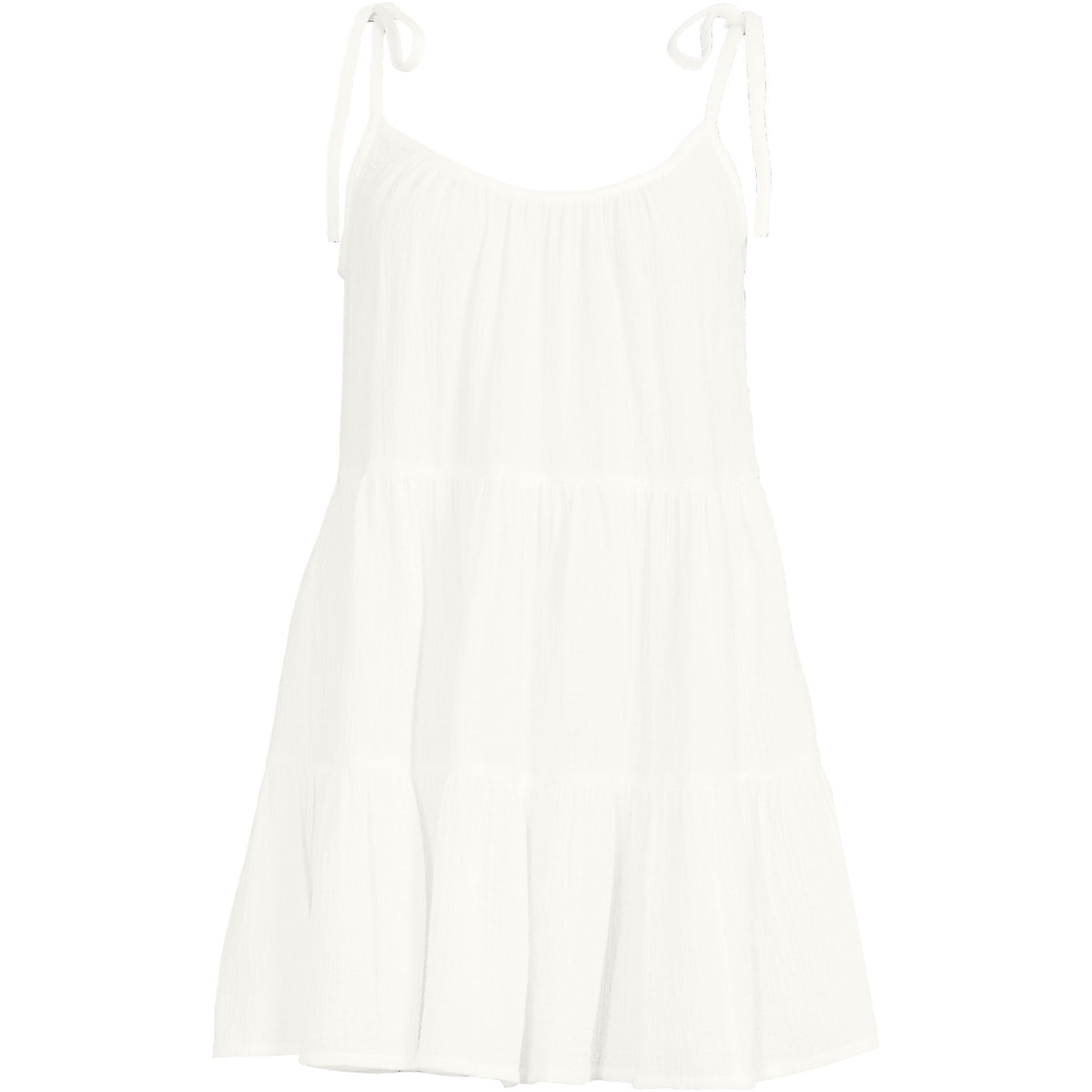 Women's Oversized Cotton Gauze Tiered Mini Cover-up Dress