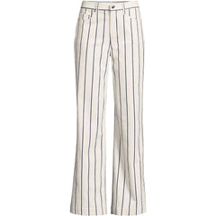 Women's Petite High Rise 5 Pocket Wide Leg Chino Oxford Stripe Pants