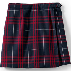 Girls Plaid A Line Tab Skort Top of Knee