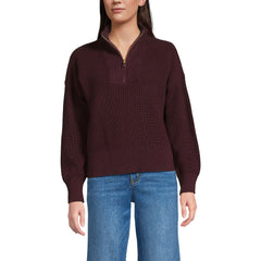 Women's Petite Drifter Shaker Wedge Quarter Zip Sweater