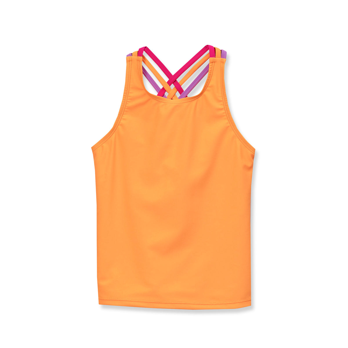 Girls Chlorine Resistant Strappy X-Back Tankini Top