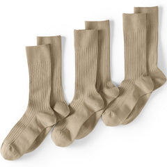 Men's Seamless Toe Cotton Rib Dress Socks 3 Pack