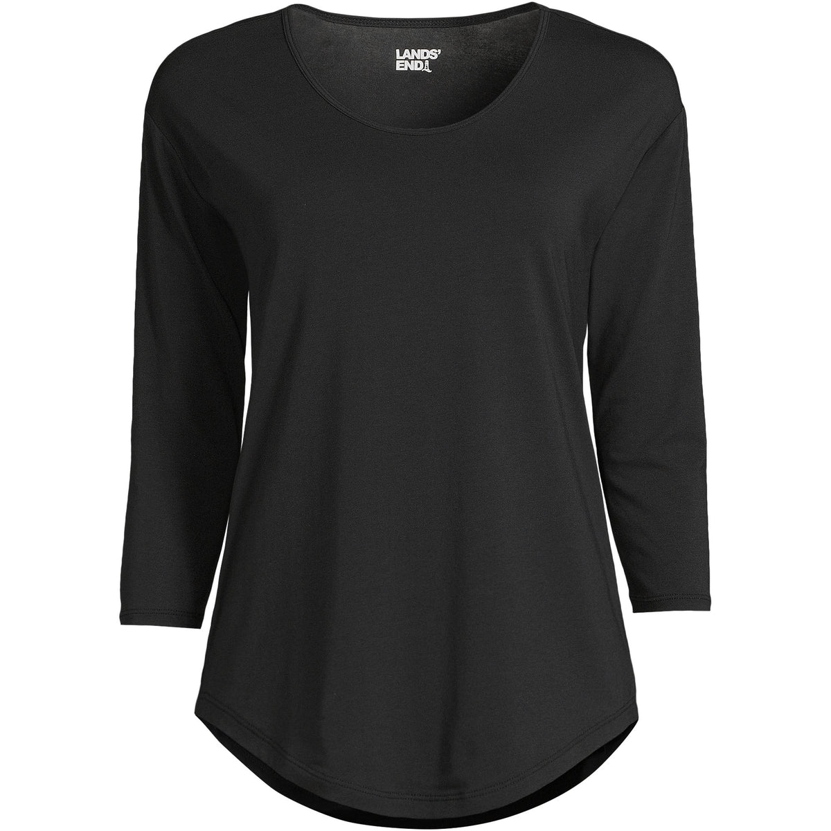 Women's Plus Size 3/4 Sleeve Lightweight Jersey Shirttail Tee