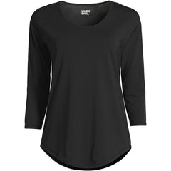 Women's Plus Size 3/4 Sleeve Lightweight Jersey Shirttail Tee