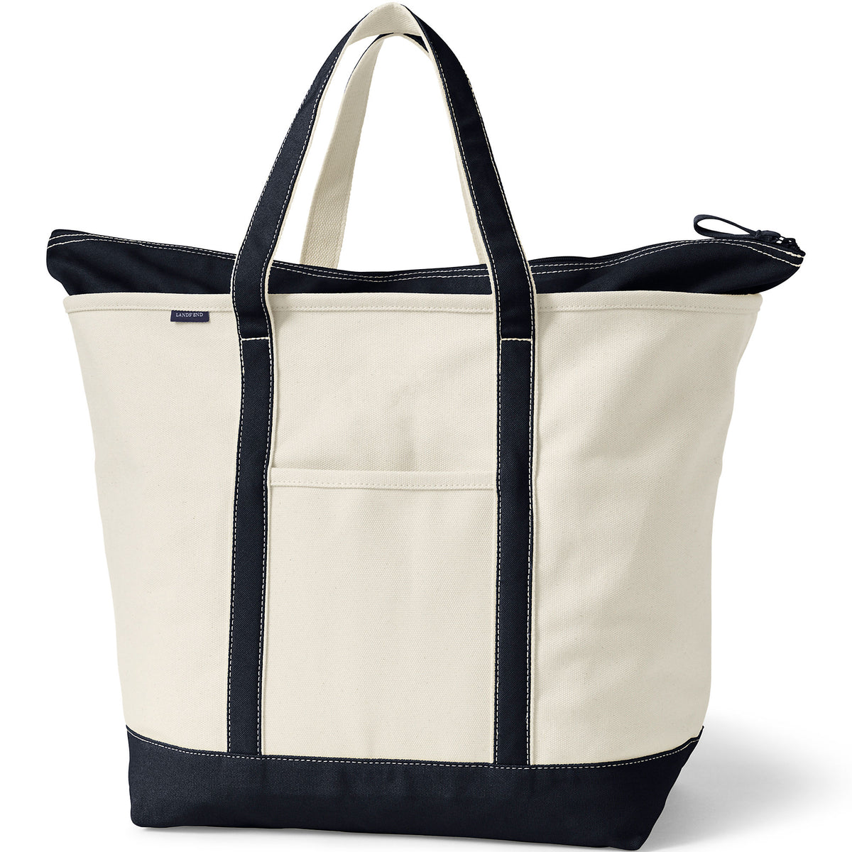 Extra Large 5 Pocket Zip Top Canvas Tote Bag
