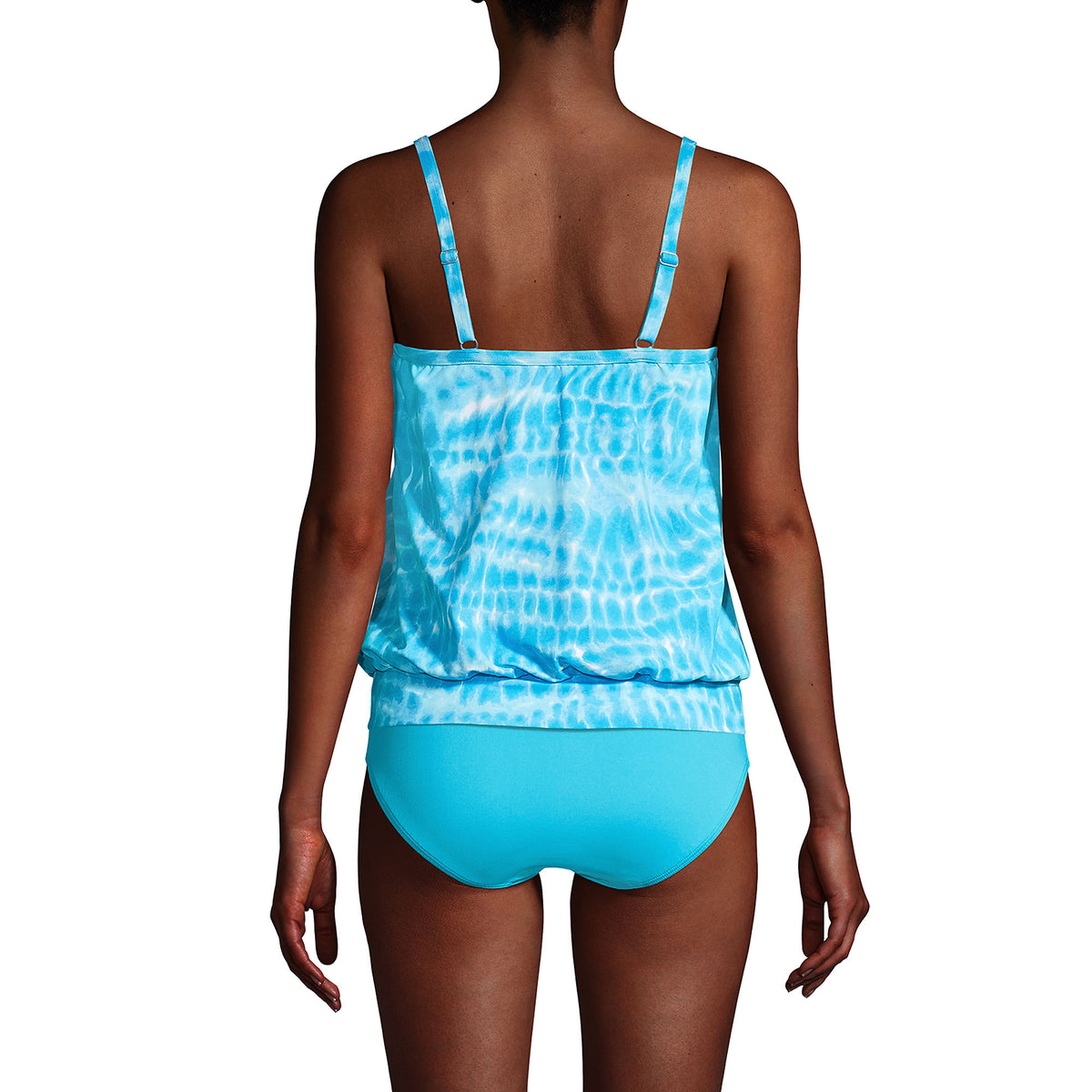 Women's DD-Cup Chlorine Resistant Blouson Tankini Swimsuit Top