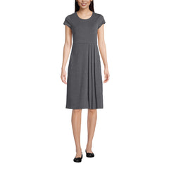 Women's Petite Cap Sleeve Box Pleat Ponte Dress