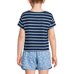 Girls Short Sleeve Slub Crewneck Top