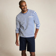 Men's Long Sleeve Textured Cotton Crewneck Sweater
