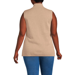 Women's Plus Size Fine Gauge Sleeveless Mock Sweater