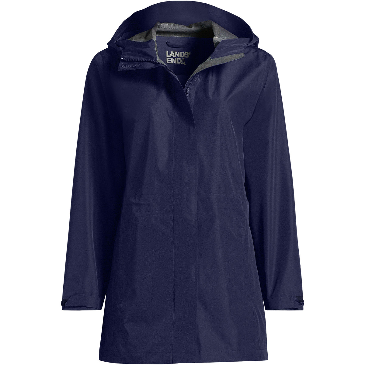 Women's Plus Waterproof Hooded Packable Rain Jacket
