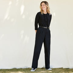 Women's High Rise Crisp Poplin Chino Wide Leg Pants