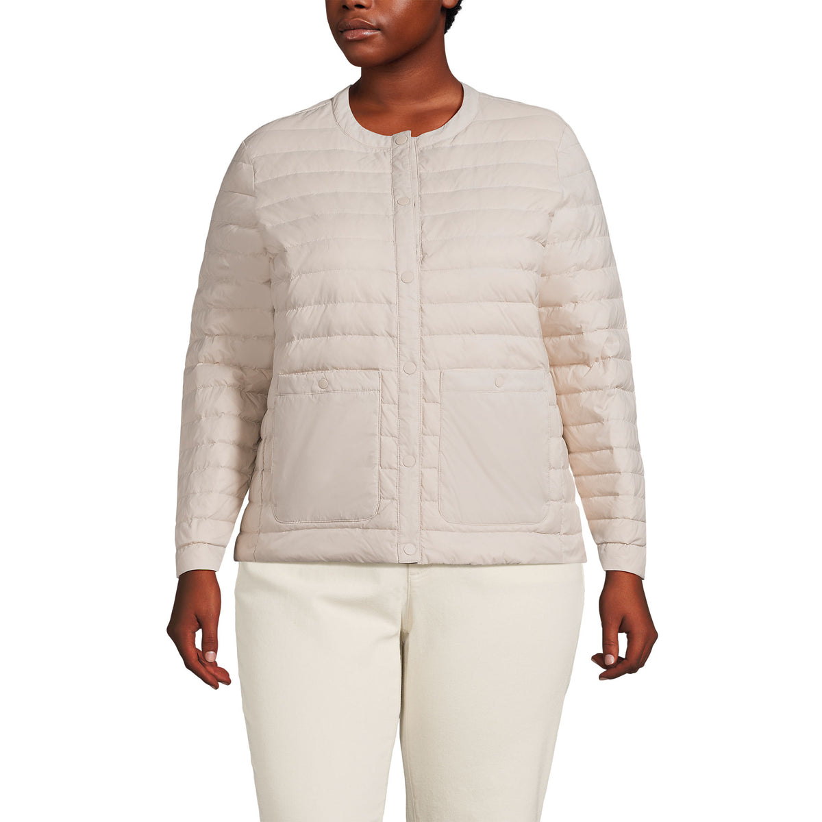 Women's Plus Size Wanderweight Collarless Packable Down Jacket