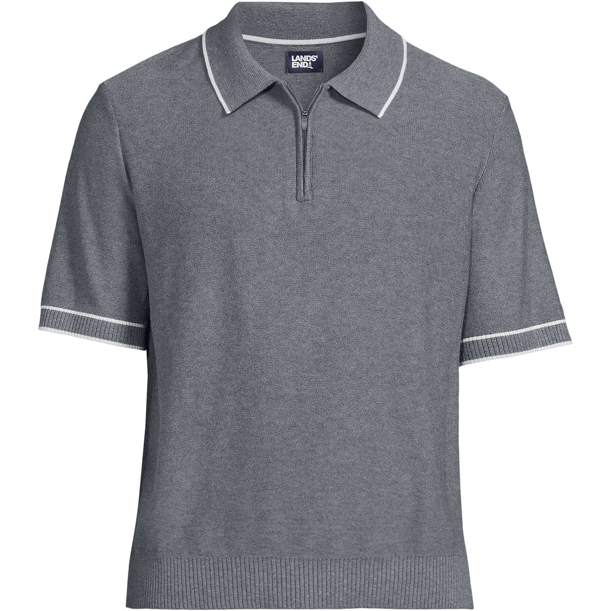 Men's Short Sleeve Cooling Zip Sweater Polo