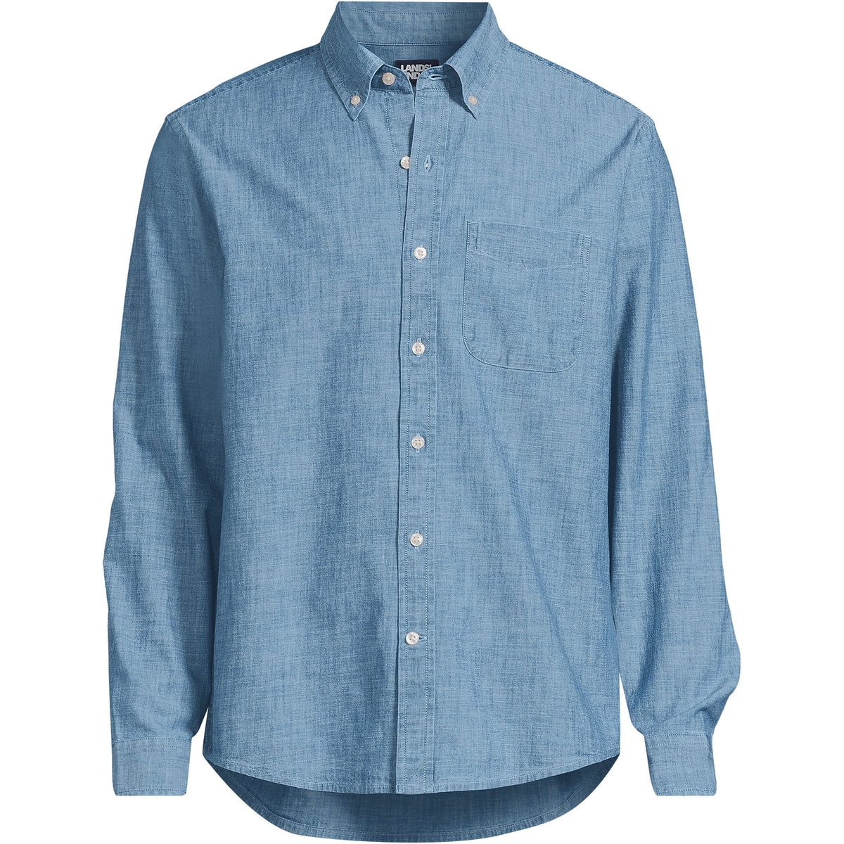 Men's Big and Tall Long Sleeve Chambray Shirt