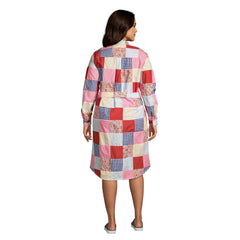 Women's Plus Size Cotton Poplin Button Front Shirt Dress