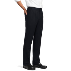 Men's Long No Iron Traditional Fit Pleated Front Chino Pant
