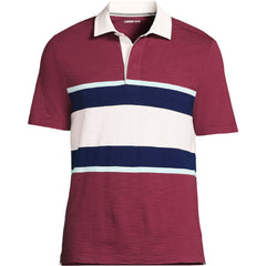 Men's Tall Short Sleeve Lightweight Slub Rugby Polo