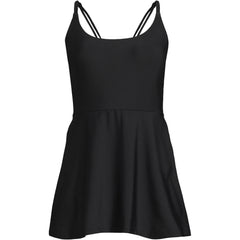 Womens Plus Size Tugless QuickDry Strappy Back Mini Swim Dress