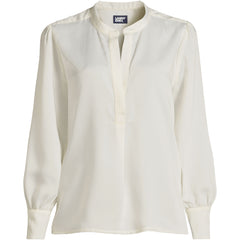 Women's Plus Size Satin Popover Shirt