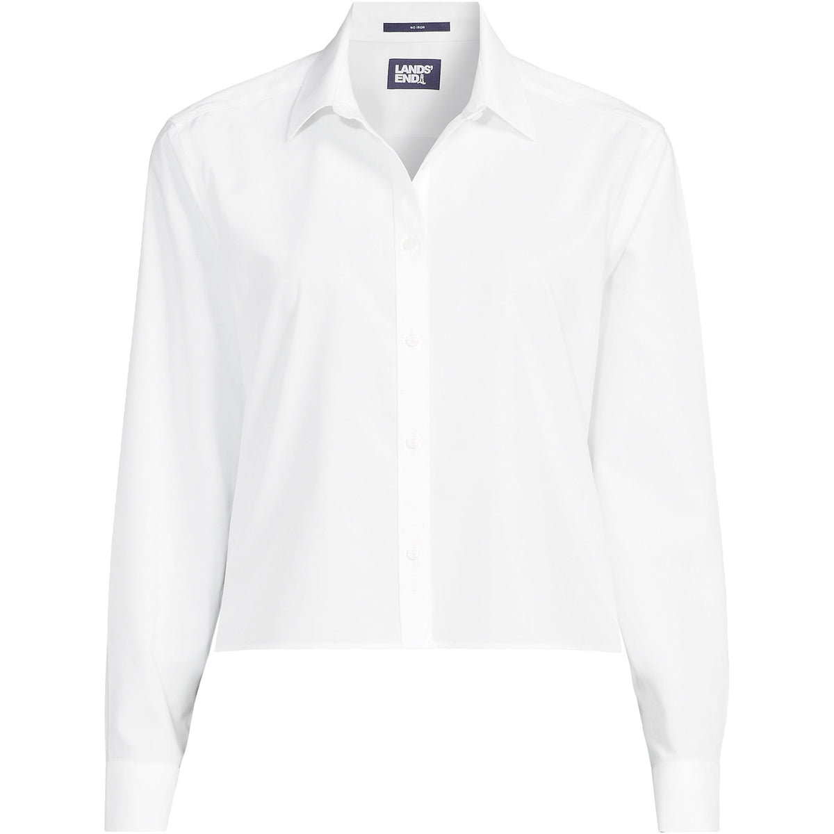 Women's Plus Size No Iron Boxy Cropped Shirt