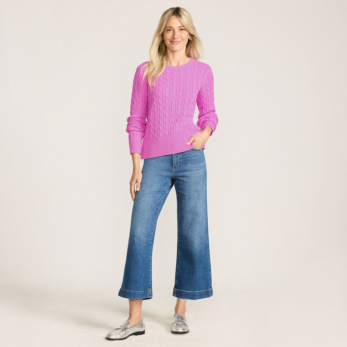 Women's Tall Recover Denim High Rise Wide Leg Crop Jeans