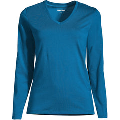 Plus Size Supima Cotton Long Sleeve V-Neck T-Shirt