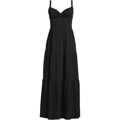 Women's Cotton Modal Twist Front Tiered Maxi Dress