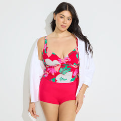 Women's Plus Size Sweetheart Wrap Midkini Top