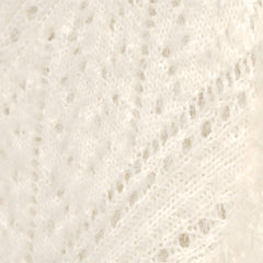 Women's Plus Size Eyelash Fuzzy Pointelle Puff Sleeve Sweater