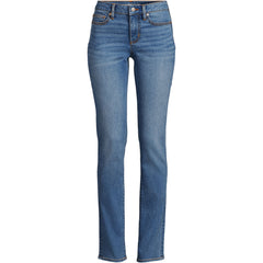 Women's Plus Size Mid Rise Straight Leg Blue Jeans