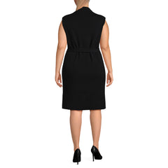 Women's Plus Size Cotton Blend Short Sleeve Mock Neck Sweater Dress