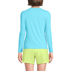 Women's Petite SunShade UPF 50 Long Sleeve Rash Guard Swim Tee