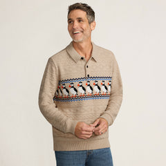 Men's Long Sleeve Cozy Cotton Blend Polo