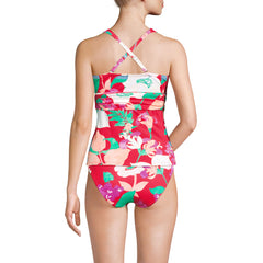 Women's D-Cup V-Neck Plunge X Back Tankini Top