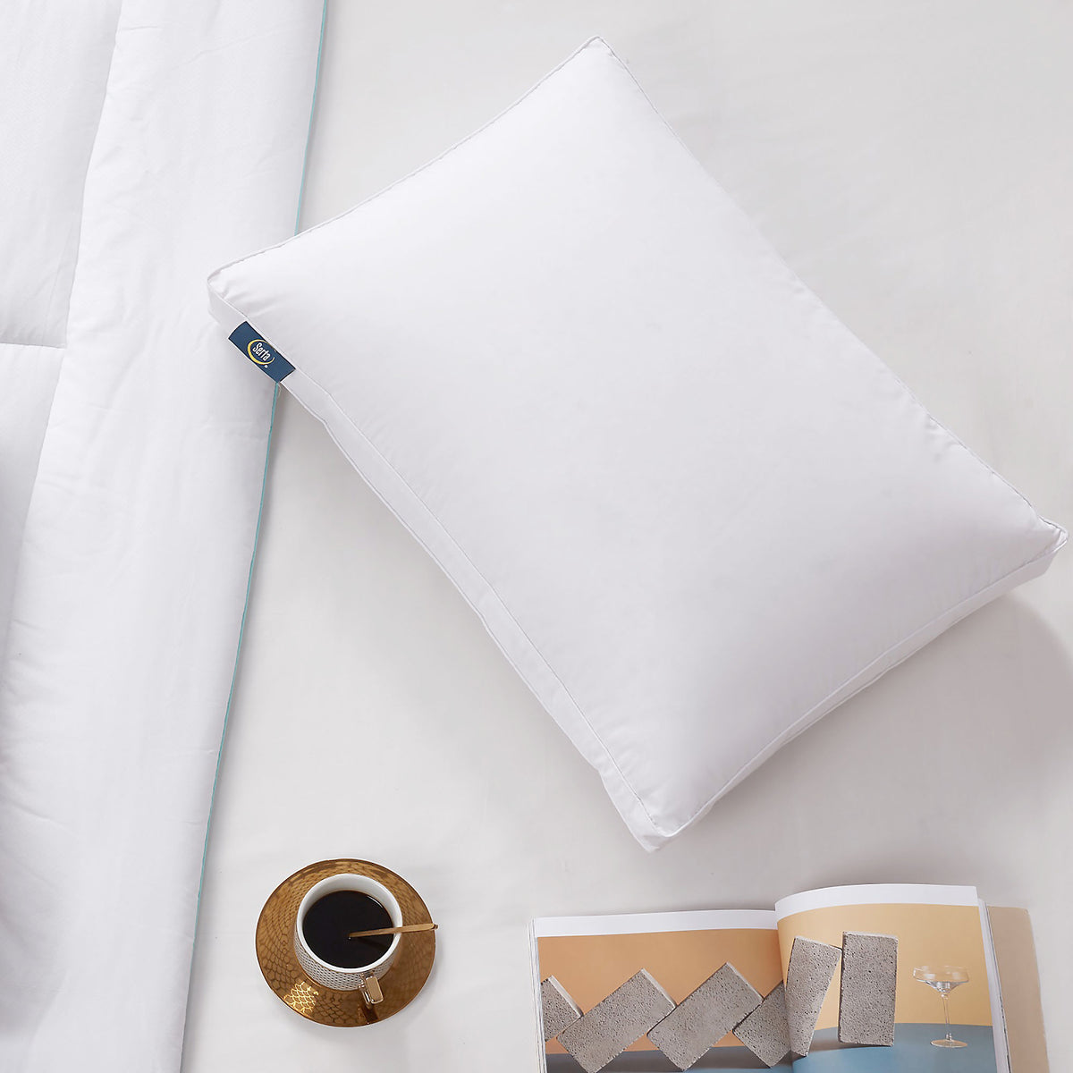 Serta Medium Firm Cotton Blend European Down Pillow