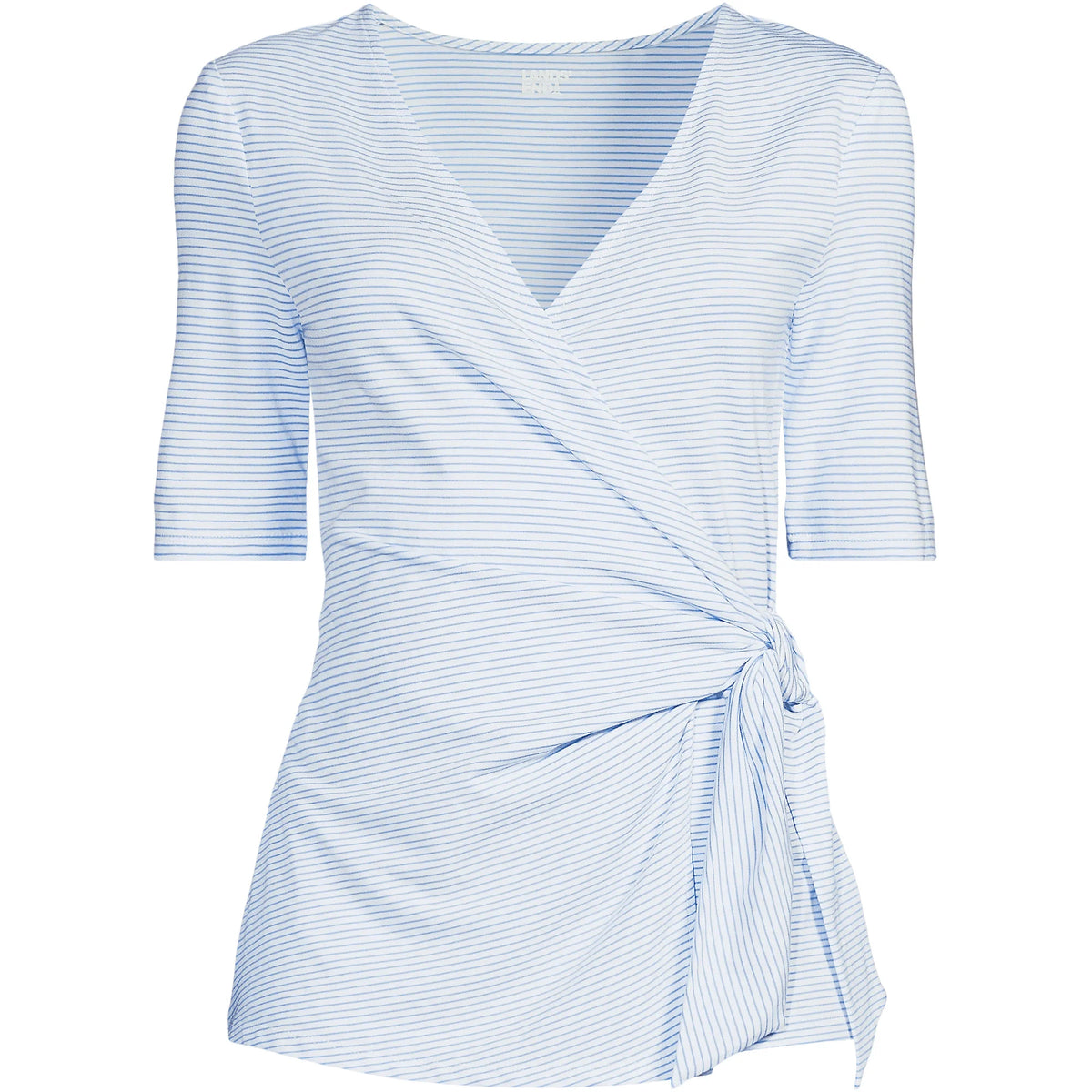 Women's Petite Elbow Sleeve Lightweight Jersey Side Tie Blouse