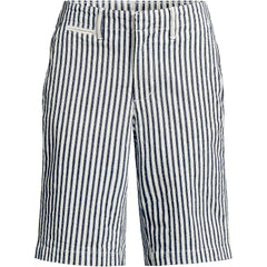 Women's Elastic Back Classic 12" Chino Oxford Stripe Shorts
