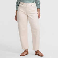 Women's Soft Denim Mid Rise Relaxed Barrel Ankle Jeans