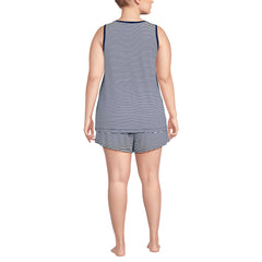Women's Plus Size Cooling 3 Piece Pajama Set - Robe Tank and Shorts