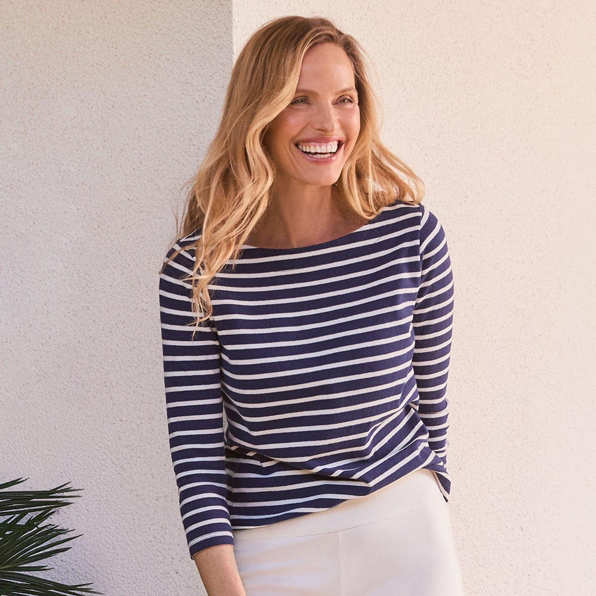 Women's Petite Mariner Jersey Boatneck Top