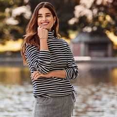 Women's Long Sleeve Waffle Funnel Neck Top