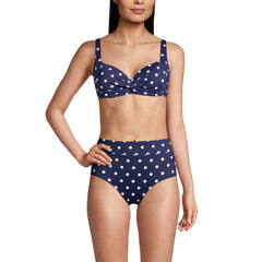 Women's Chlorine Resistant Twist Front Underwire Bikini Swimsuit Top