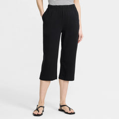 Women's Tall Sport Knit High Rise Elastic Waist Capri Pants