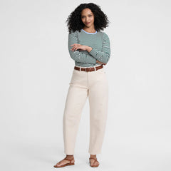 Women's Soft Denim Mid Rise Relaxed Barrel Ankle Jeans